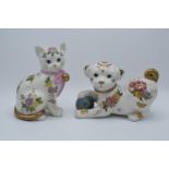 Franklin Mint figures to include the Royal Kitten of Prosperity and the Imperial Puppy of Satsuma (