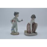 Nao by Lladro Boy with Candle 1138 and a Schoolchild playing Marbles (2). In good condition with