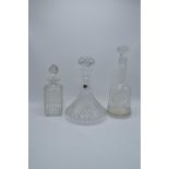 A collection of glass decanters to include a Whitefriars full lead crystal ships style example (