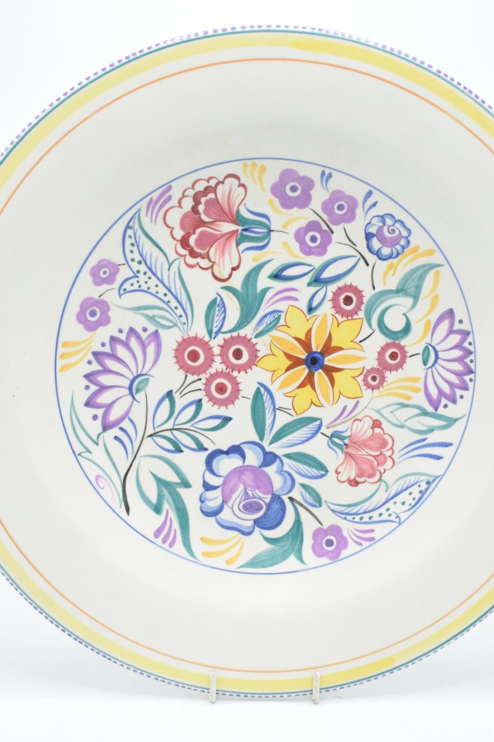 Large Poole Pottery floral charger, 39cm diameter. In good condition with no obvious damage or - Image 2 of 4