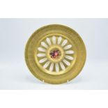 Aynsley heavily guilded Orchard Gold cabinet plate, 27cm diameter. In good condition with no obvious