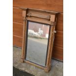 19th century rectangular framed wall mirror.77 x 55cm