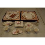A collection of Royal Crown Derby items in the Derby Posies pattern together with a Doulton