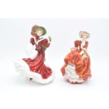 Royal Doulton figures Christmas Day 2010 HN5411 and Top o the Hill (2). In good condition with no