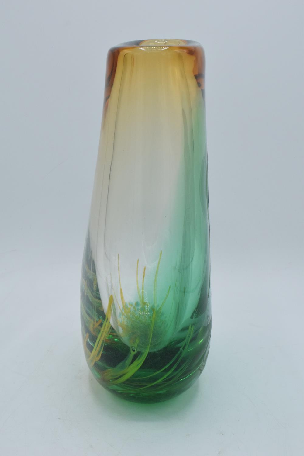 Caithness one-off glass vase 'Highlander' 2002, signed to base by the artist. 27cm tall. - Image 4 of 10