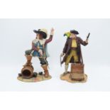 Royal Doulton resin figures to include D'artagnan and Long John Silver (2). In good condition with