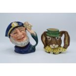 Large Royal Doulton character jugs to include March Hare D6776 and Old Salt D6551 (2). In good