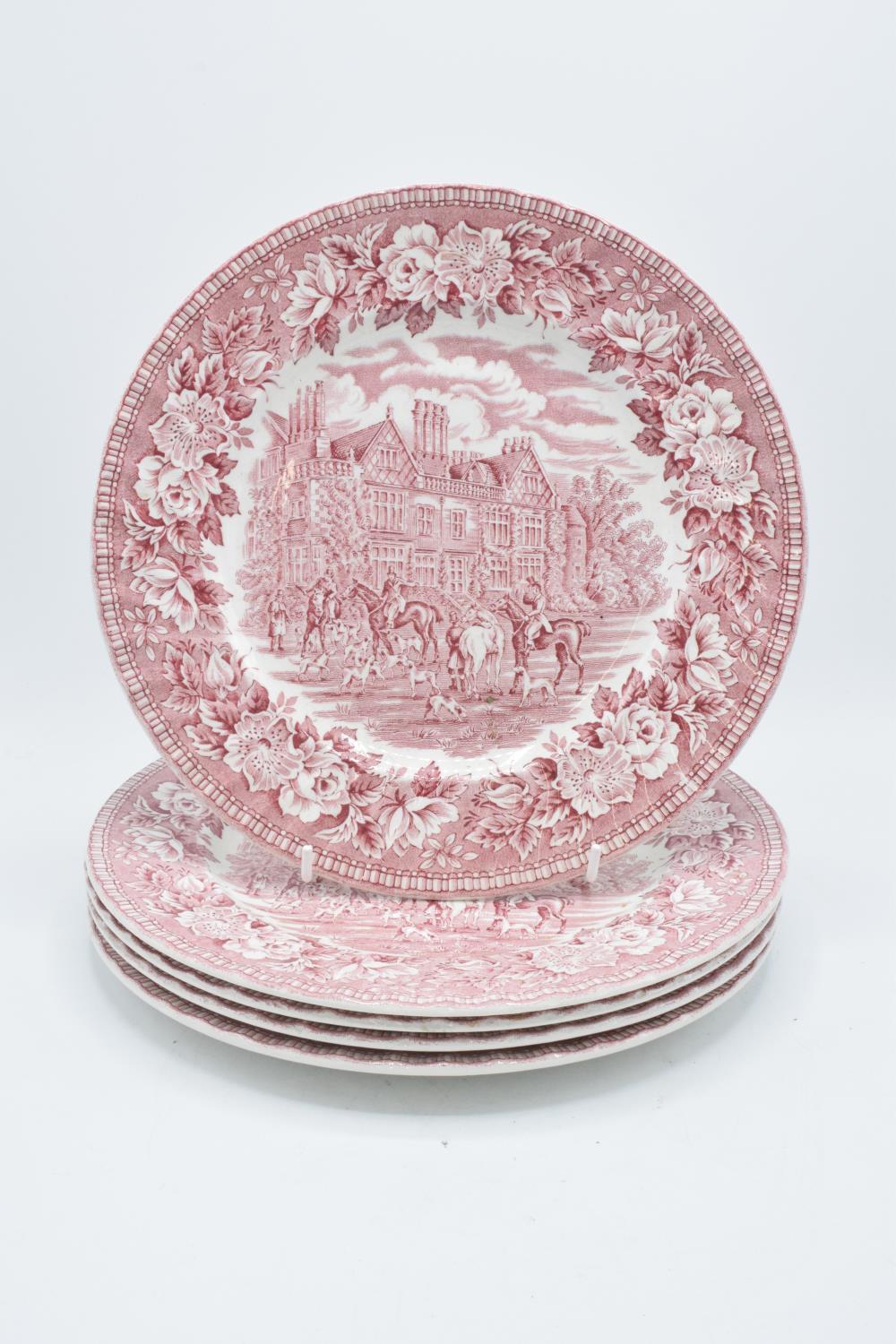 Aynsley and Co Ironstone plates 'England's Heritage', 10 inch diameter (5). In good condition with