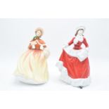 Royal Doulton figures Autumn HN5323 and Winter HN5314 (2). In good condition with no obvious