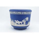 Large Adams of Tunstall blue jasperware jardinière. In good condition for the age of the item.