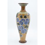 Royal Doulton Lambeth lace style vase with a floral design by Florence Roberts (FCR). Circa 1900-