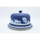 Adams of Tunstall blue jasperware cheese dome. In good condition for the age of the item. There is