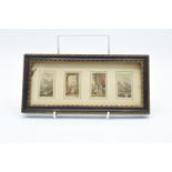 An original Baxter colour print in an antique gold frame with miniature scenes. 24 x 12cm. Frame