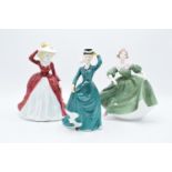 A collection of figures to include Coalport Margaret and Sally Anne together with Francesca figure