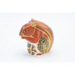 Royal Crown Derby paperweight of a red squirrel with gold stopper. In good condition with no obvious