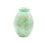 Clews and Co Chameleon Ware mottled green vase: '216' impressed to base. In good condition with