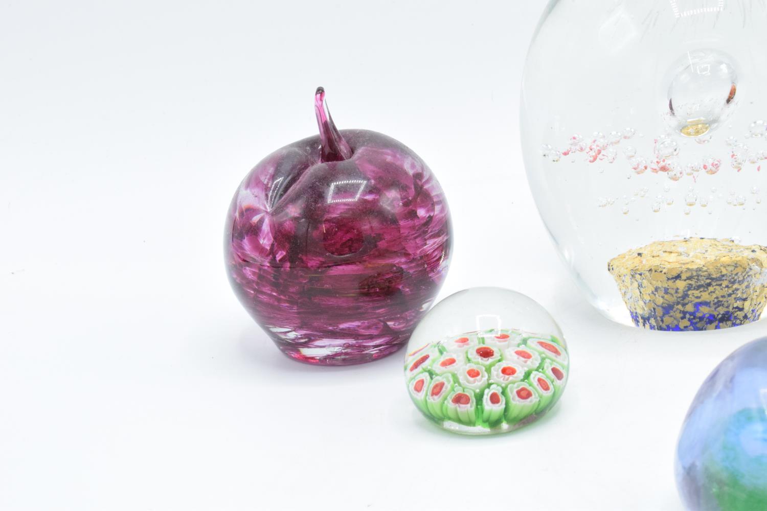 A good collection of glass paperweights to include an apple by Kerry Glass, a large example and 4 - Image 4 of 4