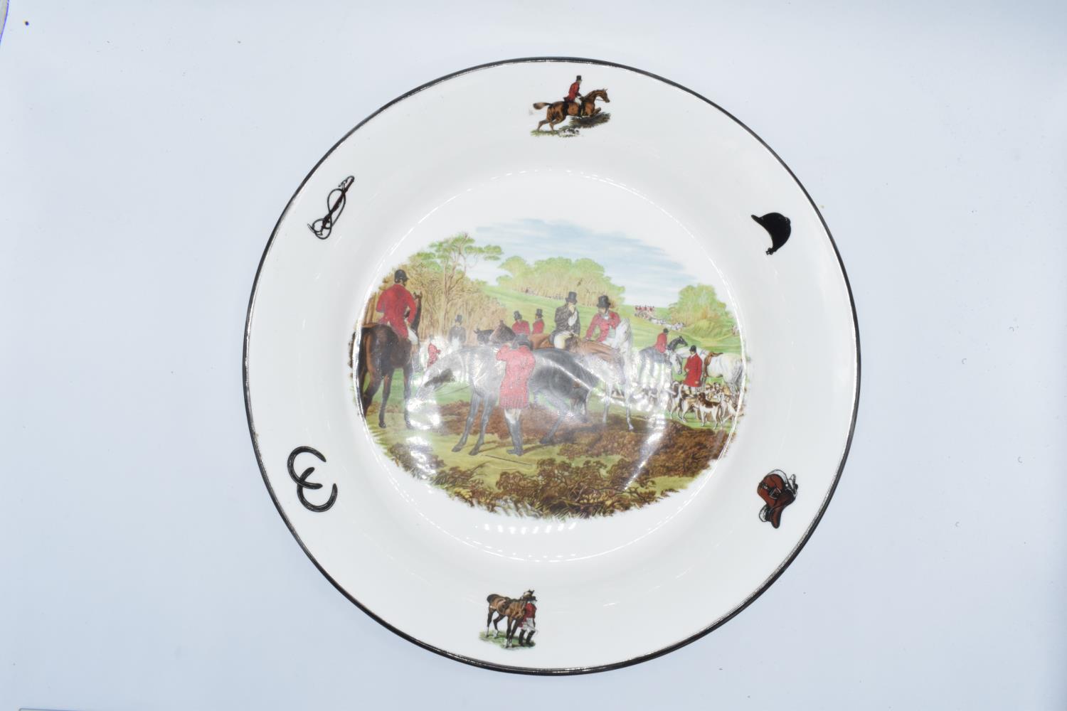 Large shallow bowl depicting a hunting scene of J.F Herring and Son, made by China Originals of