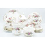 A collection of Royal Albert items in the Moss Rose design to consist of a large teapot, milk and