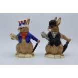 Royal Doulton Bunnykins teapots USA President D6996 and London City Gent D6966 (2). In good