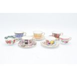 Royal Worcester Miniature Cups and Saucers: Cut Fruit white, George III, Boldimars, Strings of