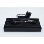 Mont Blanc fountain pen with a 14k nib in original presentation pack and the contents of a ink