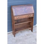 Edwardian oak students desk/ bureau with brass handles. 104 x 75 x 25cm.