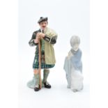 Royal Doulton figure The Laird HN2361 together with a Lladro figure of a shepherd boy (2). In good