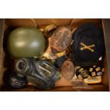 Collection of interesting items military pipes coins etc: Two military / naval style felt hats