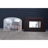 Large Late 19th century/ early 20th century over-mantle wooden mirrors. Both are showing signs of