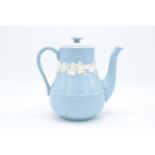 Wedgwood Embossed Queen's Ware coffee pot. In good condition with no obvious damage or