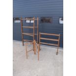 A collection of vintage folding clothes stands for laundry/ drying out etc. 2 fold. 1 is more modern