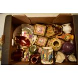 A mixed collection of items to include Carlton Ware, a fruit scene plate, Sylvac, Toby jugs etc.