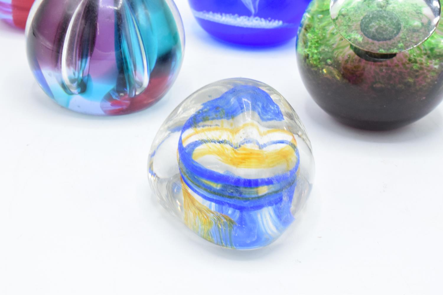 A collection of Caithness glass paperweights to include Pebble, Scimitar, Nebula, Moonlight - Image 3 of 5