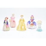 A collection of Royal Doulton figures to include Monica HN1467, Tinkle Bell HN1677, Paisley Shawl M4