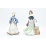 Royal Worcester lady figures to include Winters Morn and Street Sellers Lavender (2). In good