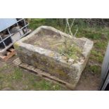A 19th century sandstone trough / planter. max dimensions are approximately 114 x 79 x 43cm. There