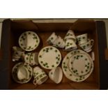 A collection of Colclough tea ware in the Ivy Leaf design to include 6 x 6 1/4'' sides, 6 x ribbed 6