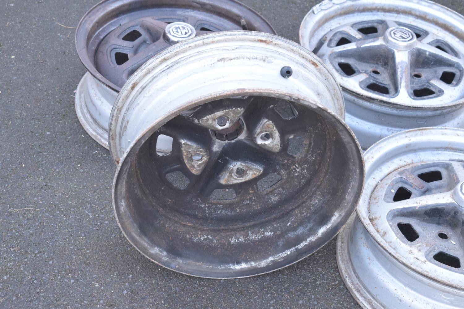 MG car model B set of 4 Rostyle wheel rims - Image 4 of 4