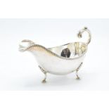 A quality silver plated gravy boat made by Lowe and Sons Chester. Some age related wear and tear.