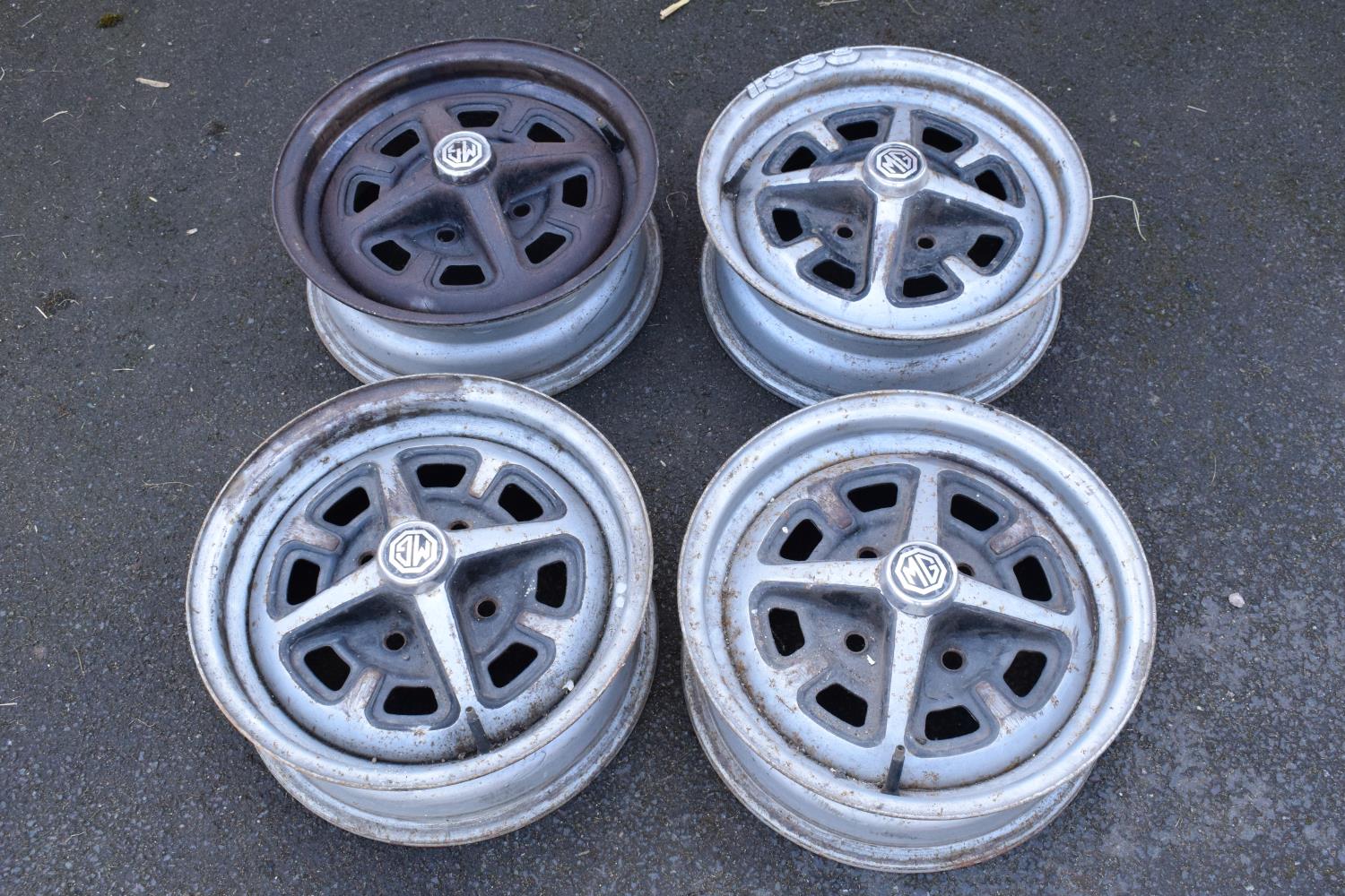 MG car model B set of 4 Rostyle wheel rims - Image 3 of 4