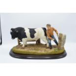 Boxed Country Artists countryside figure of a Holstein Bull- 'Standing Four Square'. In good