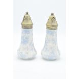 A pair of conical sugar shakers by Lord Nelson Ware in a blue chintz design (2). In good condition