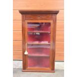 19th century inlaid corner cabinet with a astral-glazed door. 69 x 35 x 113cm.