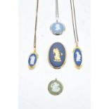 A collection of Wedgwood Jasperware jewellery to include necklaces and pendants with various