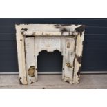 Victorian cast iron fireplace set with tiles. 96 x 14 x 97cm tall.