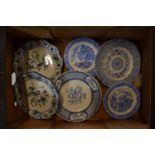 A collection of 19th century plates to consist of mainly blue and white to include various makes