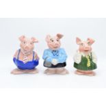 A collection of Wade Natwest pigs to include Lady Hilary, Maxwell and Annabel (3). In good condition