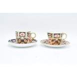 Royal Crown Derby early 20th century Imari cups and saucers (2 duos) All first quality. Both sets
