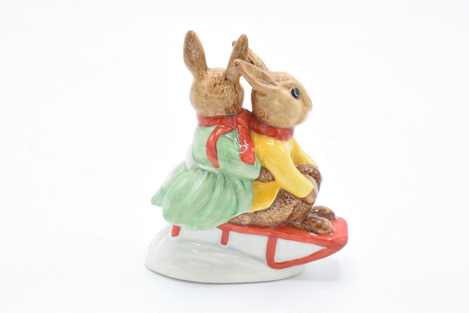 Royal Doulton figure Billie and Buntie Bunnykins Sleigh Ride DB81. Special colourway for a Special - Image 2 of 4